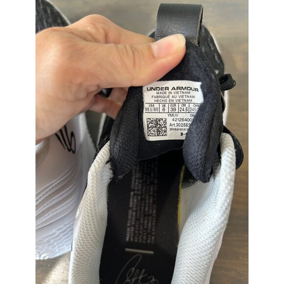 Under Armour Curry Flow 9 Black and white Basketball Shoes Mens 6.5 Womens 8 - Picture 6 of 8
